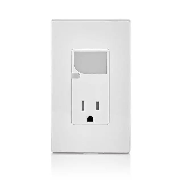 Alt view image 3 of 4 - Leviton 15-Amp 125V AC Combination Decora Tamper Resistant Receptacle with LED Guide Light, T6525-W, White