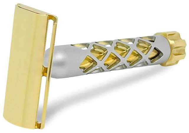 Alt view image 2 of 7 - Goodfellas' Smile Valynor 4-Piece Razor, Brass Head, Made in Italy