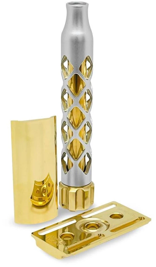Alt view image 3 of 7 - Goodfellas' Smile Valynor 4-Piece Razor, Brass Head, Made in Italy
