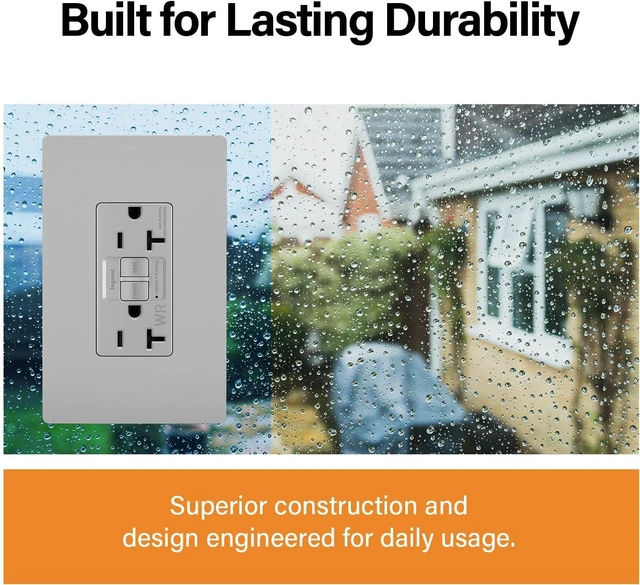 Alt view image 7 of 7 - Legrand radiant 20 Amp Weather Resistant GFCI Duplex Outlet Gray 1 Pack