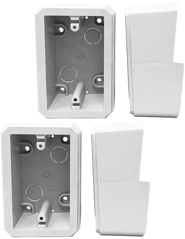Main image of iMBAPrice IMBA-FS8141-2 FS Outlet Device Box, Non-Metallic Paintable Weatherproof Electrical Box for 1/2 Inch Lap Siding, 18.6 Cu. in., White, 1-Gang, 2-Pack