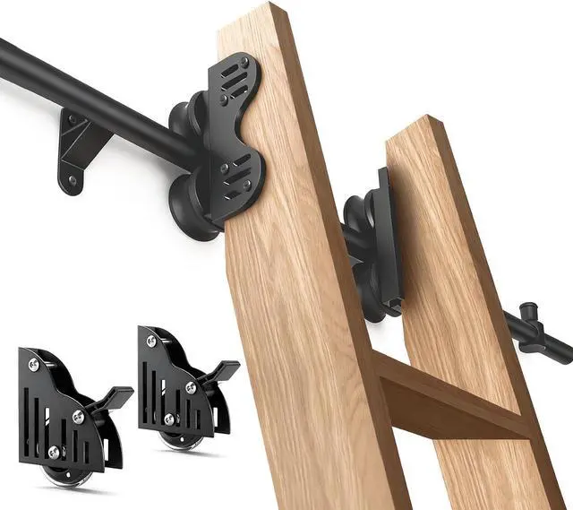 Main image of 16FT Sliding Rolling Library Ladder Hardware Kit,Telescopic Rolling,Black