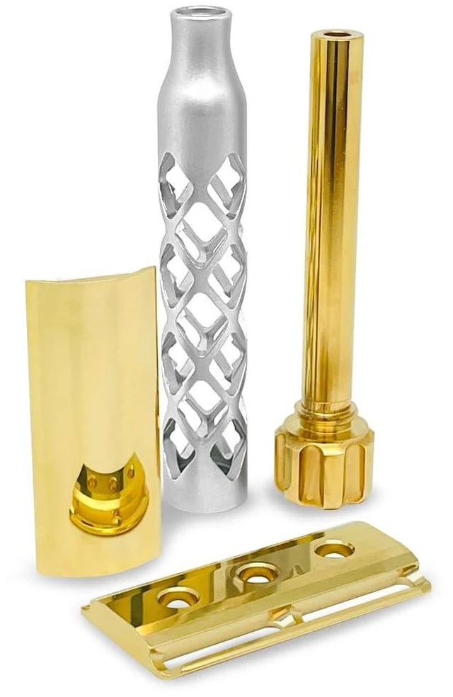 Alt view image 4 of 7 - Goodfellas' Smile Valynor 4-Piece Razor, Brass Head, Made in Italy