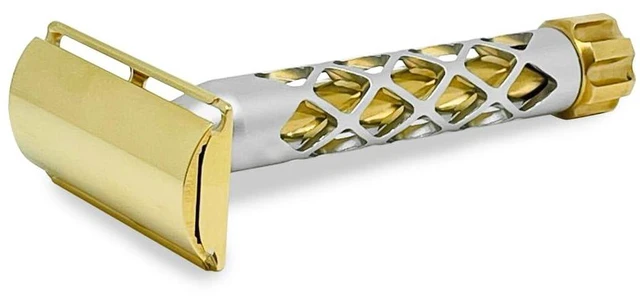 Alt view image 7 of 7 - Goodfellas' Smile Valynor 4-Piece Razor, Brass Head, Made in Italy