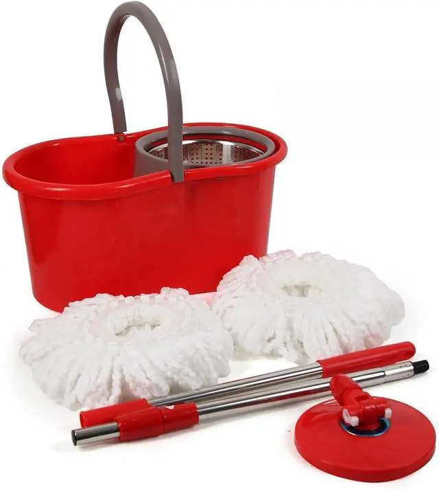 Main image of Spin Mop and Bucket with Wringer Set, 360° Spinning Mop and Bucket System with Double Cotton Tip Replacement Heads and Stainless Steel Adjustable Handle for Floor Cleaning (20QT)