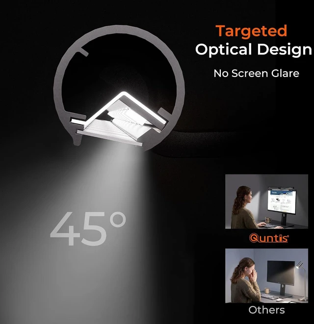 Alt view image 7 of 7 - Quntis Monitor Light Bar with Remote, Eye-Care No Glare Computer Light Bar