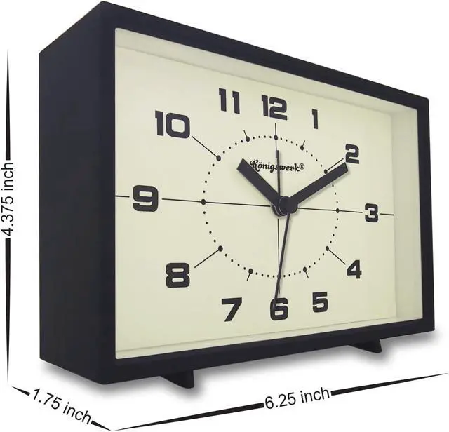 Alt view image 2 of 7 - Analog Alarm Clock, 6 inch, Black