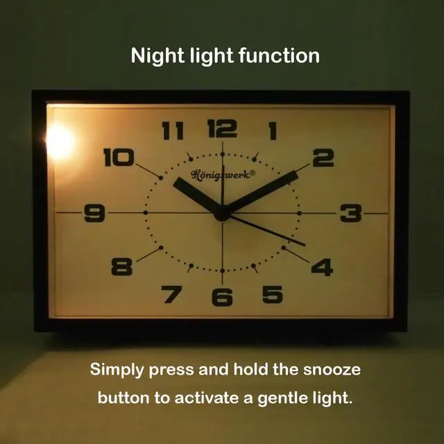 Alt view image 3 of 7 - Analog Alarm Clock, 6 inch, Black
