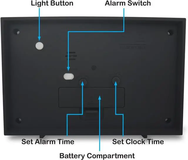 Alt view image 4 of 7 - Analog Alarm Clock, 6 inch, Black