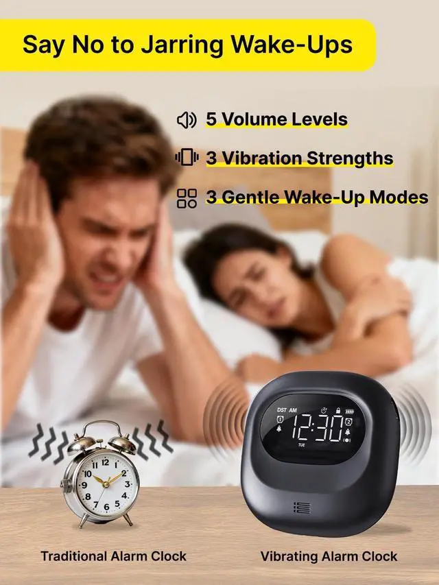 Alt view image 4 of 7 - ROCAM Vibrating Alarm Clock Bed Shaker, Rechargeable 3000mAh Battery