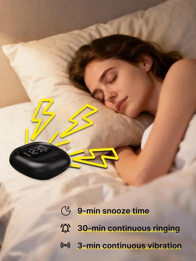 Alt view image 6 of 7 - ROCAM Vibrating Alarm Clock Bed Shaker, Rechargeable 3000mAh Battery