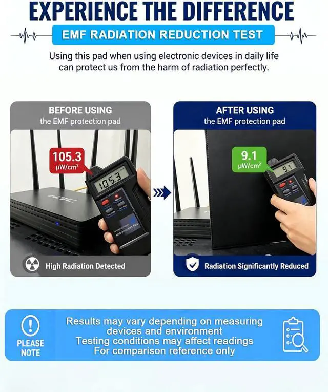Alt view image 3 of 7 - NEWBEAU EMF Protection Laptop Pad, 4-Layer Radiation Shielding Heat Blocker for Laptop, Tablet & Notebook, 12"x16" Portable Protection from EMF & Radiation