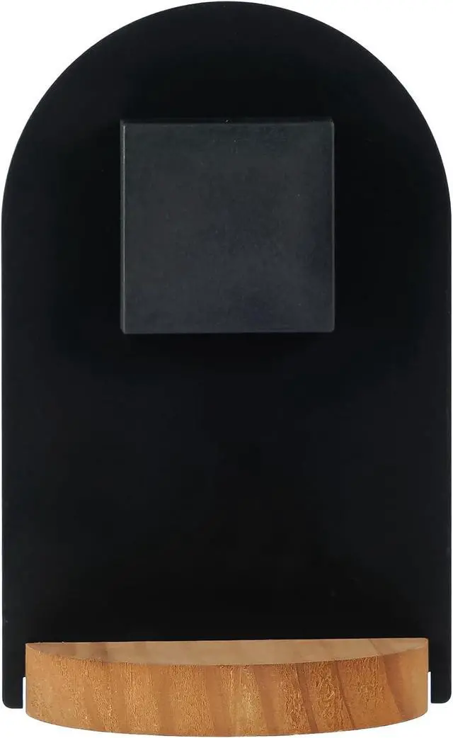 Alt view image 5 of 7 - SOFFEE DESIGN One-Piece Table Clock Iron Sheet with Wooden Base Ins Style, Desktop Clock Non Ticking Battery Operated for Living Room Bedroom Home Decor, Black