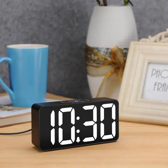Alt view image 5 of 7 - DreamSky Small Digital Alarm Clock for Bedroom, Large Big Numbers Display