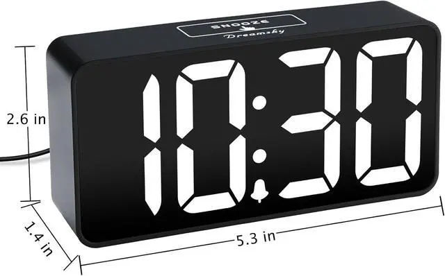 Alt view image 7 of 7 - DreamSky Small Digital Alarm Clock for Bedroom, Large Big Numbers Display