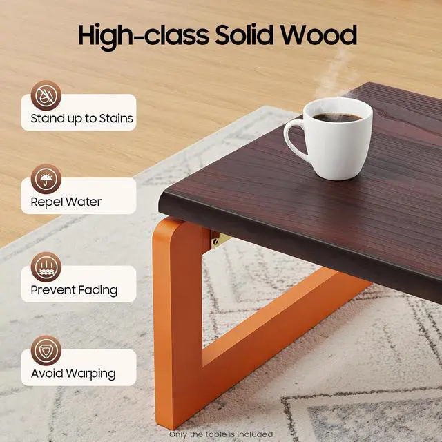 Alt view image 6 of 7 - DYRABREST Foldable Coffee Table, Portable Low Picnic Table Wooden Folding Tea/Snack Breakfast Serving Table on Bed Collapsable Small Coffee Desk, 23.6''x 15.7''x 11.8''