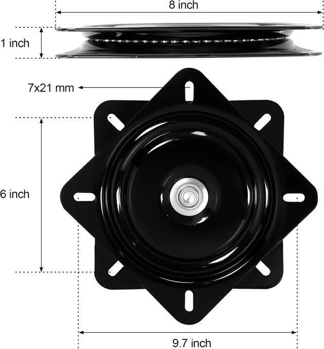 Alt view image 2 of 6 - Frassie 2 Pack 8" Square Swivel Plate Replacement for Bar Stool & Recliner