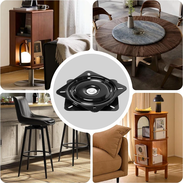 Alt view image 6 of 6 - Frassie 2 Pack 8" Square Swivel Plate Replacement for Bar Stool & Recliner