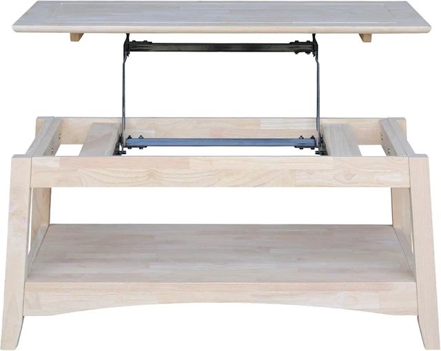 Alt view image 6 of 7 - International Concepts Bombay Tall Coffee Table, Unfinished