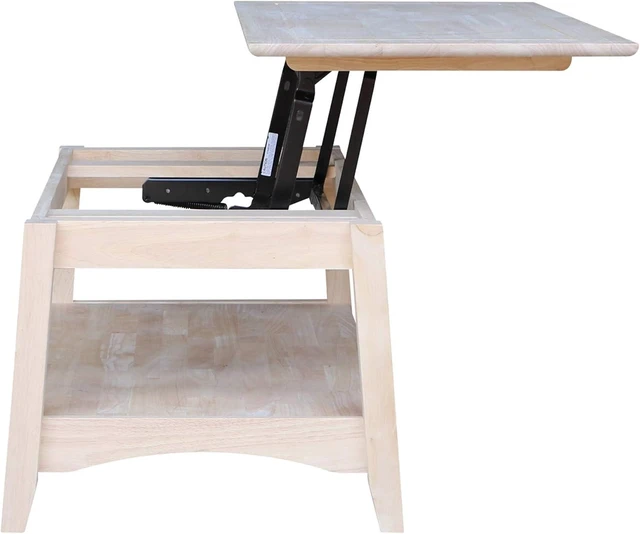 Alt view image 7 of 7 - International Concepts Bombay Tall Coffee Table, Unfinished