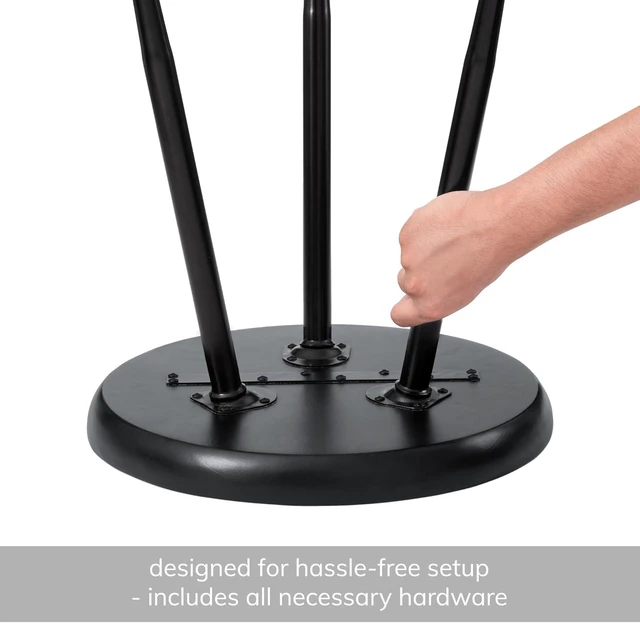 Alt view image 5 of 6 - MH London Lydia Round Small End Table & Side Table Solid Wood, Black top with Black Metal Legs, Nightstand, 15.75"x15.75"x18"