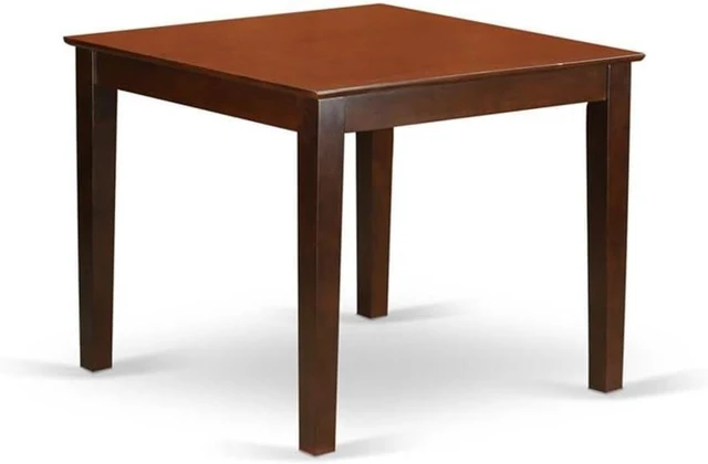Alt view image 3 of 6 - East West Furniture OXAB3-MAH-18 3 Piece Kitchen Table Set for Small Spaces Contains a Square Dining Room Table and 2 Coffee Linen Fabric Parsons Dining Chairs, 36x36 Inch, Mahogany