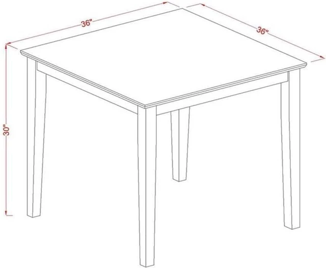 Alt view image 5 of 6 - East West Furniture OXAB3-MAH-18 3 Piece Kitchen Table Set for Small Spaces Contains a Square Dining Room Table and 2 Coffee Linen Fabric Parsons Dining Chairs, 36x36 Inch, Mahogany