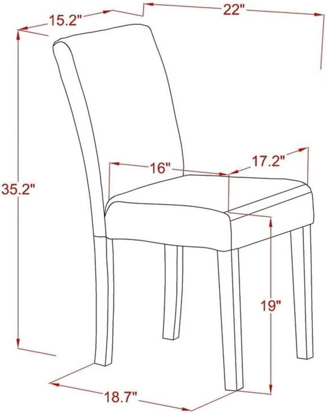 Alt view image 6 of 6 - East West Furniture OXAB3-MAH-18 3 Piece Kitchen Table Set for Small Spaces Contains a Square Dining Room Table and 2 Coffee Linen Fabric Parsons Dining Chairs, 36x36 Inch, Mahogany