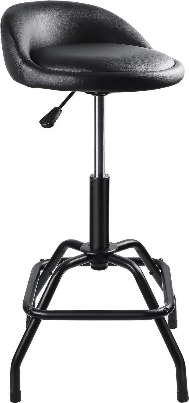 Main image of Garage Shop Stool, Height Adjustable Work Stool, Swivel Bar Stool (Black)