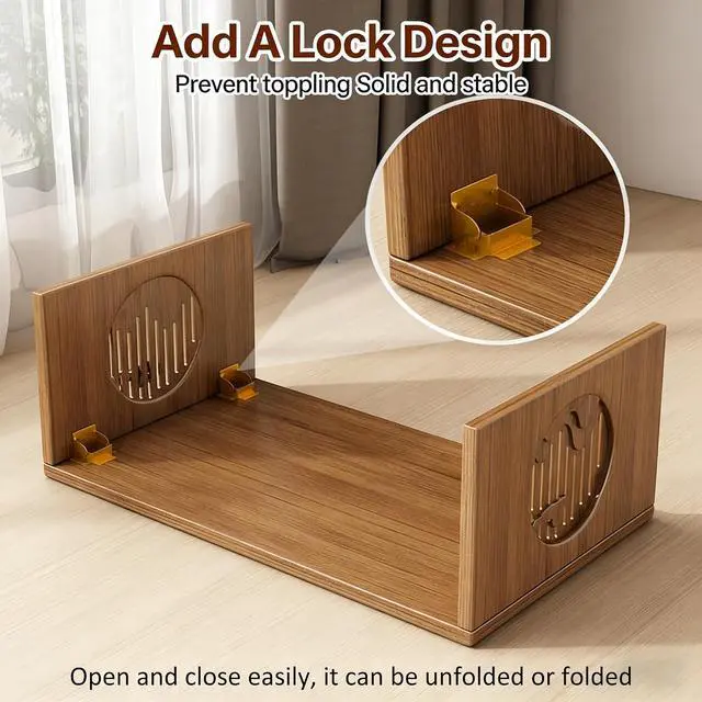 Alt view image 6 of 7 - Foldable Japanese Floor Table, Low Folding Coffee Table Small