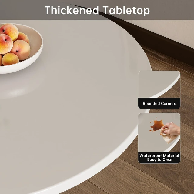 Alt view image 5 of 7 - Round Dining Table 24" Circle Tulip Table for 2 People,White