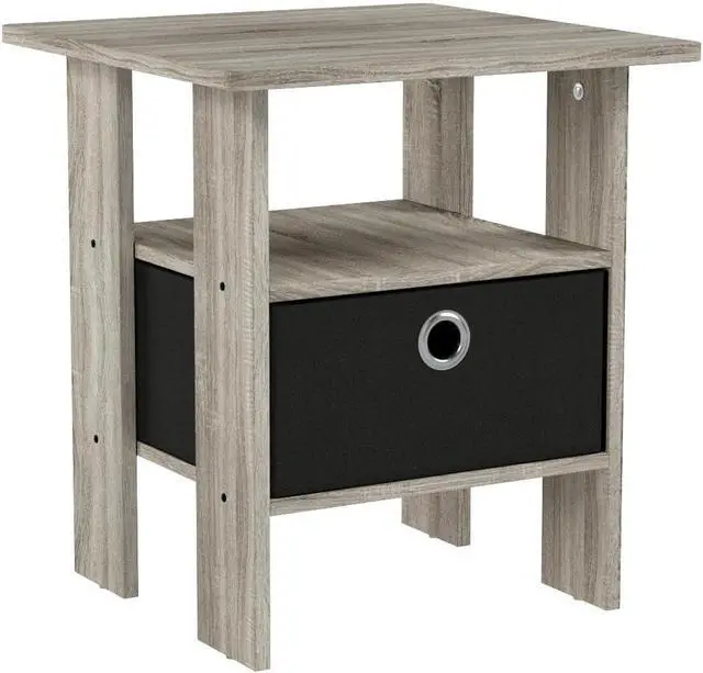 Alt view image 5 of 6 - Furinno Andrey Set of 2 Square 2-Tier Side Table, End Table, French Oak