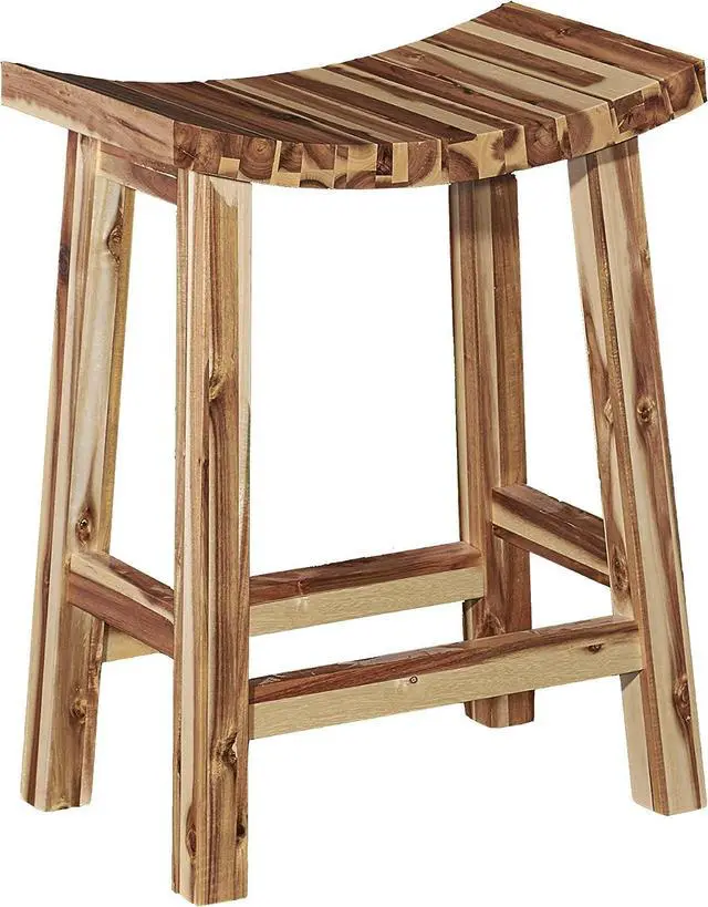 Main image of Powell Furniture Dale Saddle Bar Stool Natural Wood