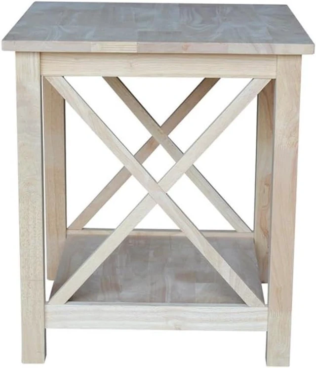 Alt view image 3 of 5 - Hampton Solid Wood End Table, Unfinished