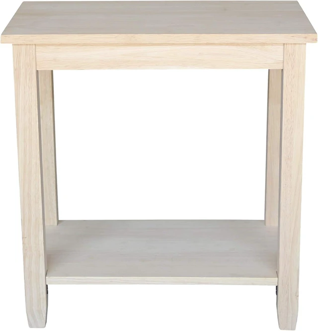 Alt view image 7 of 7 - IC International Concepts Solano Solid Wood Accent Table, Unfinished