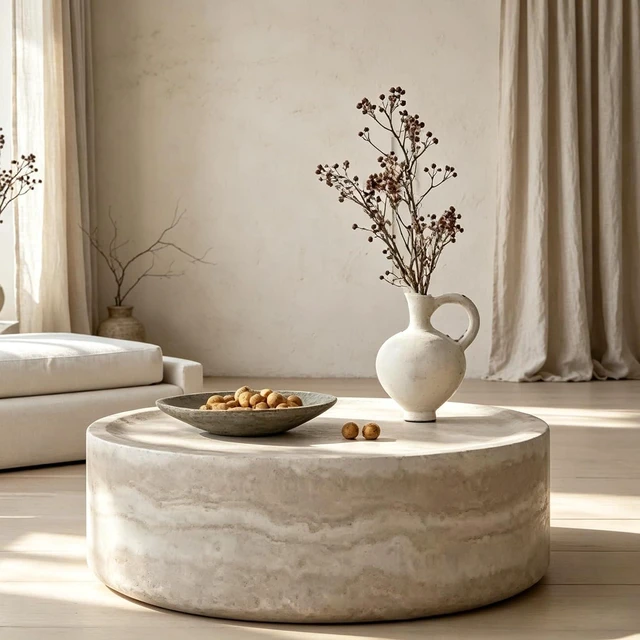 Main image of LUMISOL 31.49" Round Coffee Table for Living Room, Modern Faux Marble Center Table, Accent Circle Tea Table for Home Office, Apartment, No Need Assembly, Marble