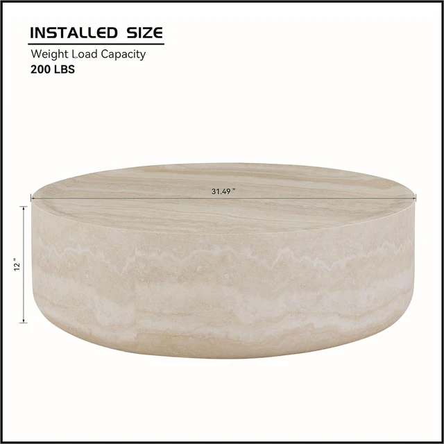Alt view image 2 of 7 - LUMISOL 31.49" Round Coffee Table for Living Room, Modern Faux Marble Center Table, Accent Circle Tea Table for Home Office, Apartment, No Need Assembly, Marble
