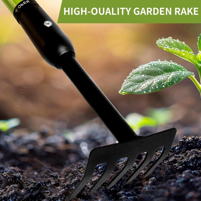 Alt view image 5 of 7 - Small Garden Rake, 27-39" Telescopic Hand Cultivator