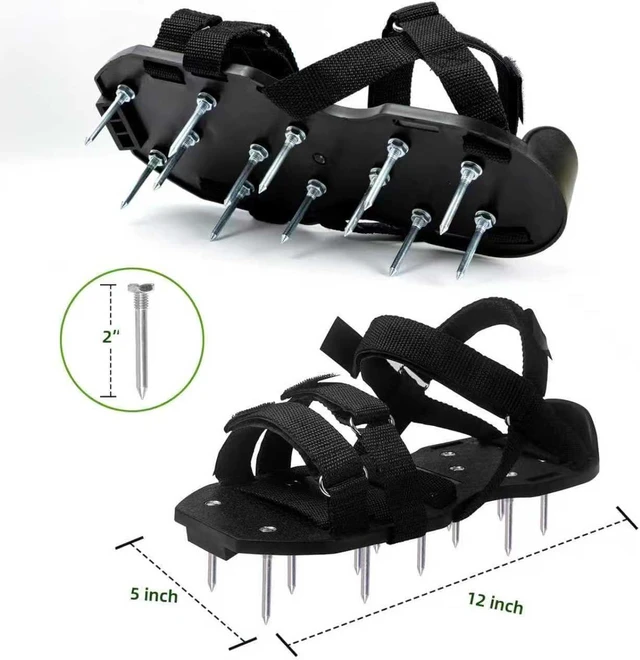 Alt view image 5 of 7 - Lawn Aerator Shoes PreAssembled with Secure Dual Instep Straps for Lawn