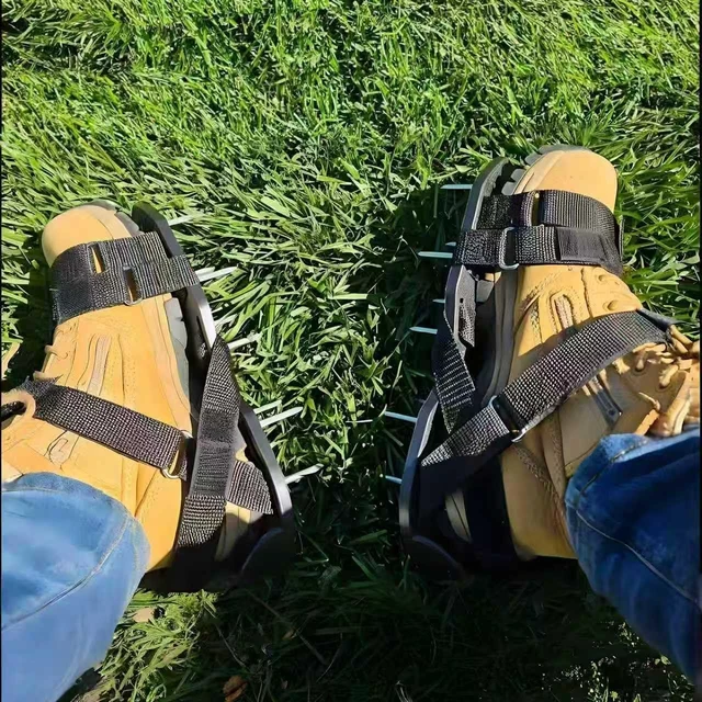 Alt view image 6 of 7 - Lawn Aerator Shoes PreAssembled with Secure Dual Instep Straps for Lawn