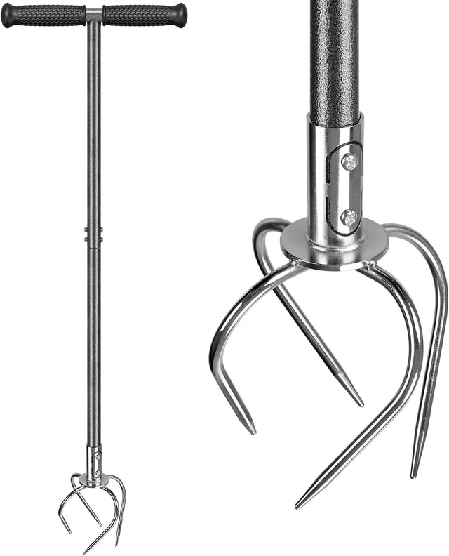 Main image of Dolibest Manual Twist Tiller, All-Steel Garden Claw Cultivator with 4 Curved Claws and Soft Rubber Handle, Hand Tiller Garden Claw for Gardening Bed and Plant Box (39'')