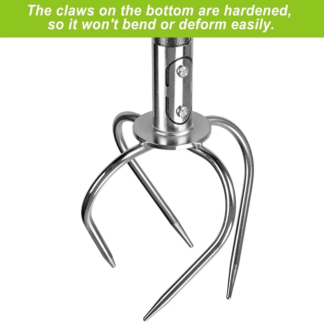 Alt view image 3 of 7 - Dolibest Manual Twist Tiller, All-Steel Garden Claw Cultivator with 4 Curved Claws and Soft Rubber Handle, Hand Tiller Garden Claw for Gardening Bed and Plant Box (39'')
