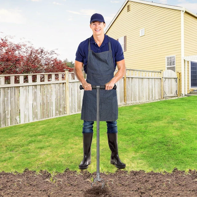 Alt view image 7 of 7 - Dolibest Manual Twist Tiller, All-Steel Garden Claw Cultivator with 4 Curved Claws and Soft Rubber Handle, Hand Tiller Garden Claw for Gardening Bed and Plant Box (39'')