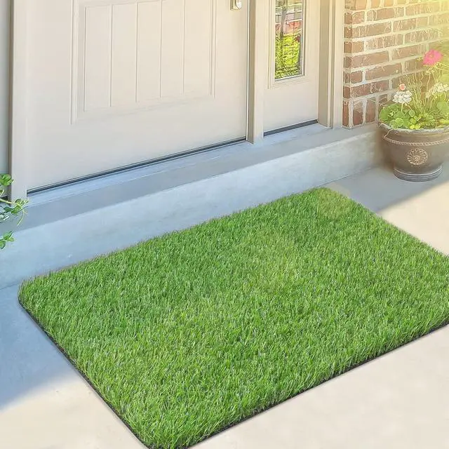 Main image of Artificial Grass Door Mat, Fake Grass Rug for Entrance, Dog, 24" x 36"