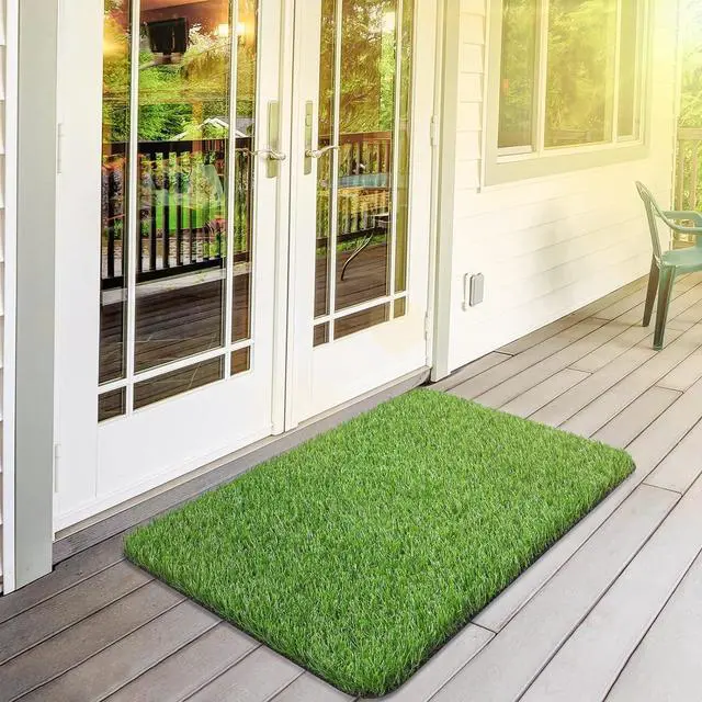Alt view image 7 of 7 - Artificial Grass Door Mat, Fake Grass Rug for Entrance, Dog, 24" x 36"
