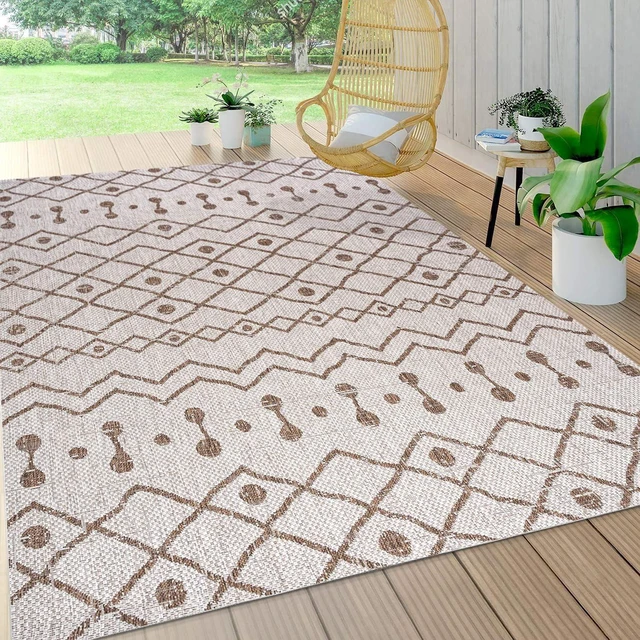 Alt view image 3 of 7 - JONATHAN Y Tribal Bohemian Indoor Outdoor Area Rug 3X5 Beige/Brown, Nokat for Backyard, Patio, Porch, Easy-Cleaning, High Traffic, Pet-Friendly, Non-Shedding (SMB131A-3)