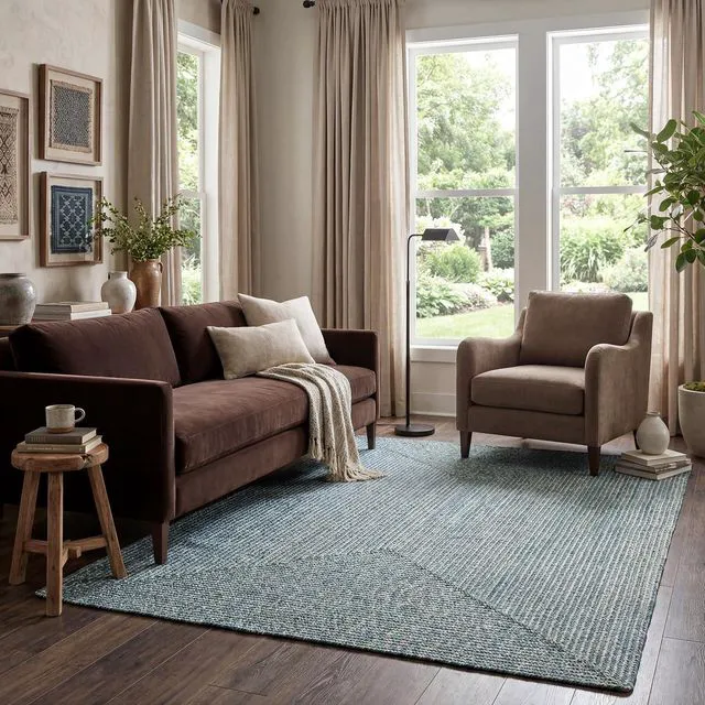 Main image of nuLOOM Wynn Aqua Solid Power Loomed Indoor/Outdoor Area Rug, 3' x 5'