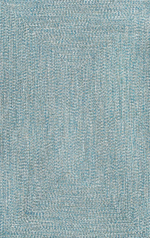 Alt view image 3 of 7 - nuLOOM Wynn Aqua Solid Power Loomed Indoor/Outdoor Area Rug, 3' x 5'