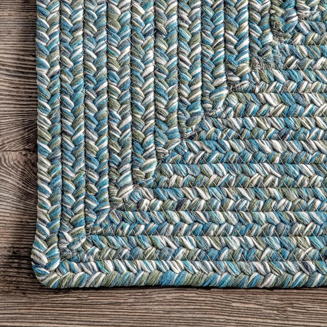 Alt view image 4 of 7 - nuLOOM Wynn Aqua Solid Power Loomed Indoor/Outdoor Area Rug, 3' x 5'