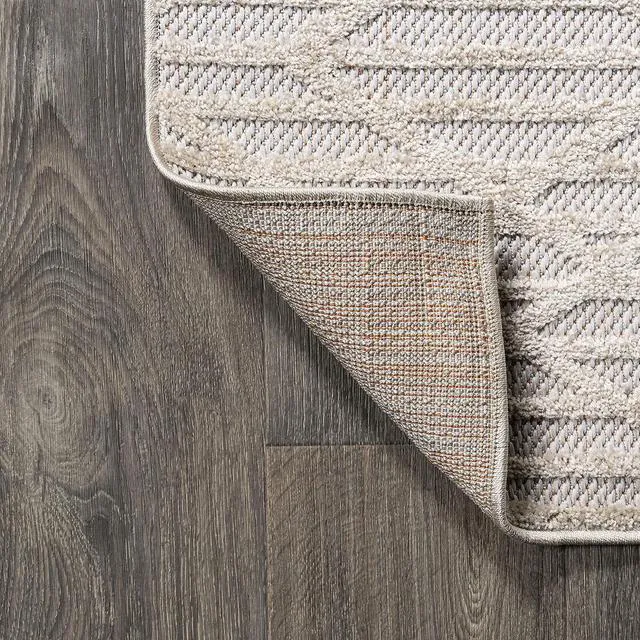 Alt view image 5 of 7 - JONATHAN Y Moroccan Diamond Indoor Outdoor Area Rug 4X6 Beige, Ararat High-Low Pile Modern for Backyard, Patio, Porch, Easy-Cleaning, High Traffic, Pet-Friendly, Non-Shedding (SBH105A-4)